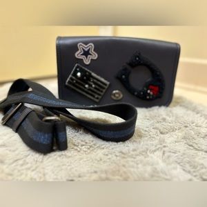 Coach Penny Varsity New York Navy Soft Leather Crossbody